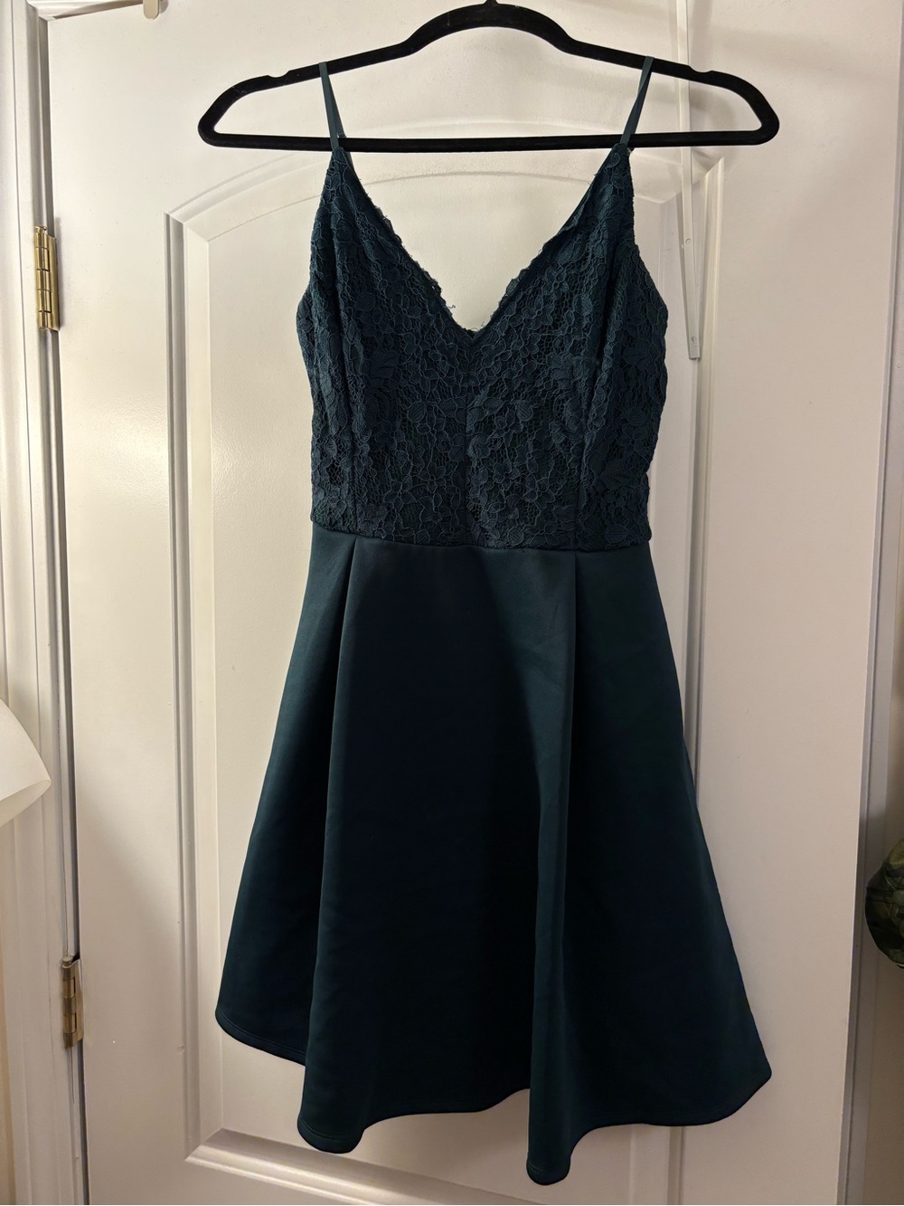 Charlotte Russe Teal Lace Bodice Spaghetti Strap Mini Dress